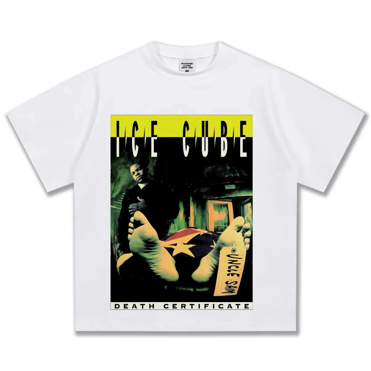 Ice Cube Death Certificate Graphic T-Shirt Men Oversized Album Print Rap Icon Fan Merch Premium Cotton Streetwear Casual Top