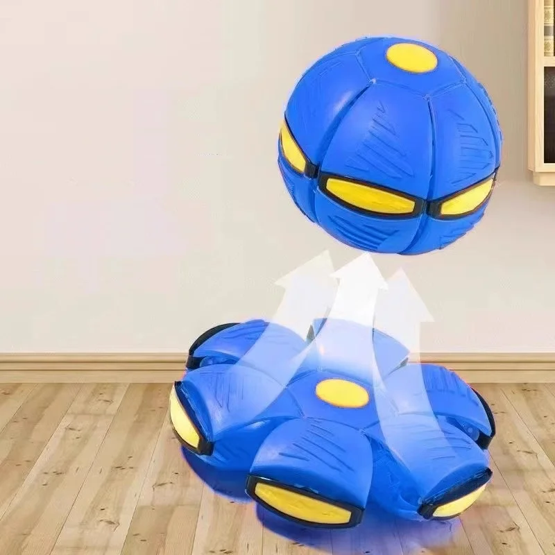 

Interactive Decompression Magic Toy Pets Flexible UFO Flying Disc Ball Saucer 3 Lights Rubber Teeth Cleaning Dog Toy