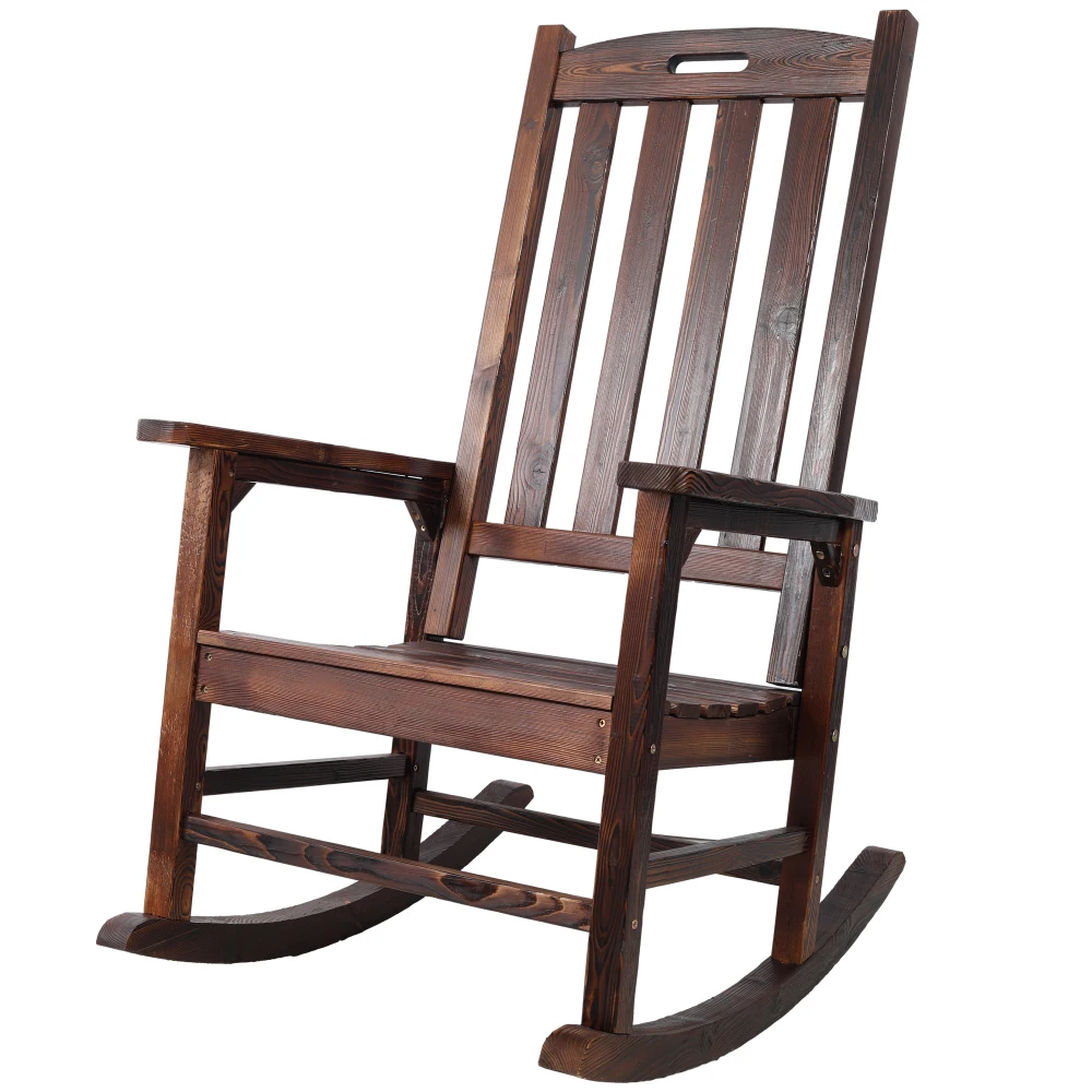 

YQXH Wooden Oversized Porch Rocker Chair With Wide Seat and Tall Backrest,High Back Smooth Rocking Chairs for Outdoor & Indoor ,