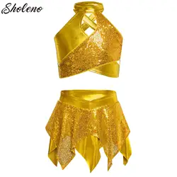 Girls Sequins Ballet Dancewear Latin Dance Leotard Rhythmic Gymnastics Tassels Bodysuit Dress Jazz Dancing Performance Costume