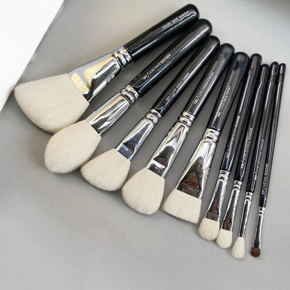 ZE Makeup Brushes Sets - Natural & Synthetic Bristles Powder Cream Blush Bronzer Eyeshadow Concealer Cosmetics Beauty Tools