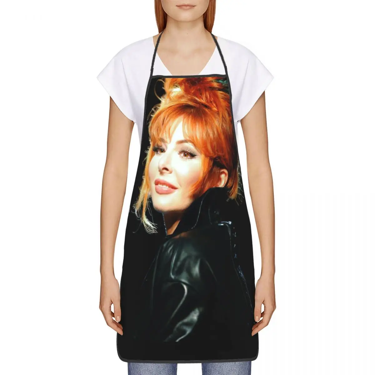 Custom Bib Mylene Farmer Aprons Men Women Unisex Adult Chef Cooking Kitchen Tablier Cuisine Baking