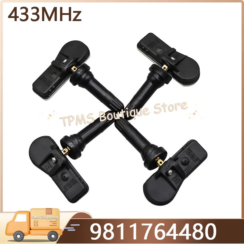 9811764480 Sistema de sensores de neumáticos de coche para Citroen Jumpy Fiat Scudo Combi Peugeot Expert Tepee Toyota 4 Uds 433MHz Sensor TPMS