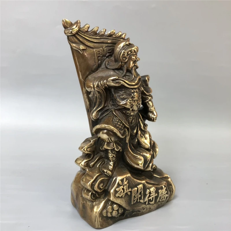 Small Brass Gong Ornament, Buddha Figurine, Martial Arts Decoration, Guan Yu Statue for Business Opening, Home and O