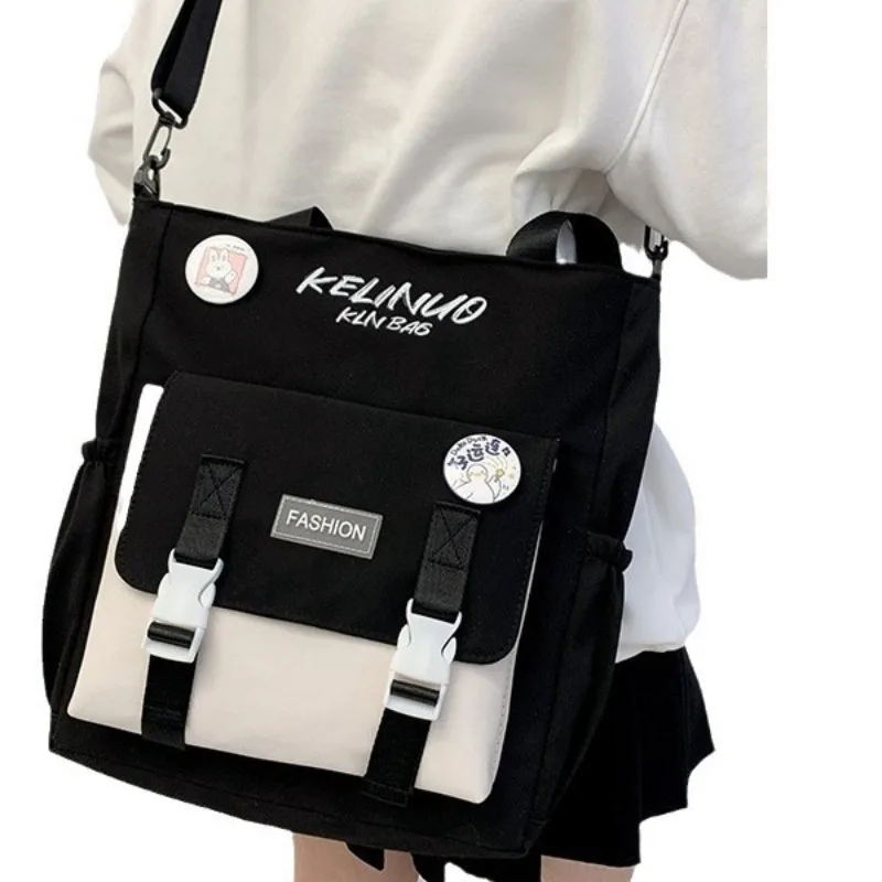 حقيبة مدرسية أنثى موري نظام حقيبة كتف الطلاب حقيبة قماش قنب جديدة بسيطة حقيبة كروسبودي سعة كبيرة تحميل كتاب حقيبة يد