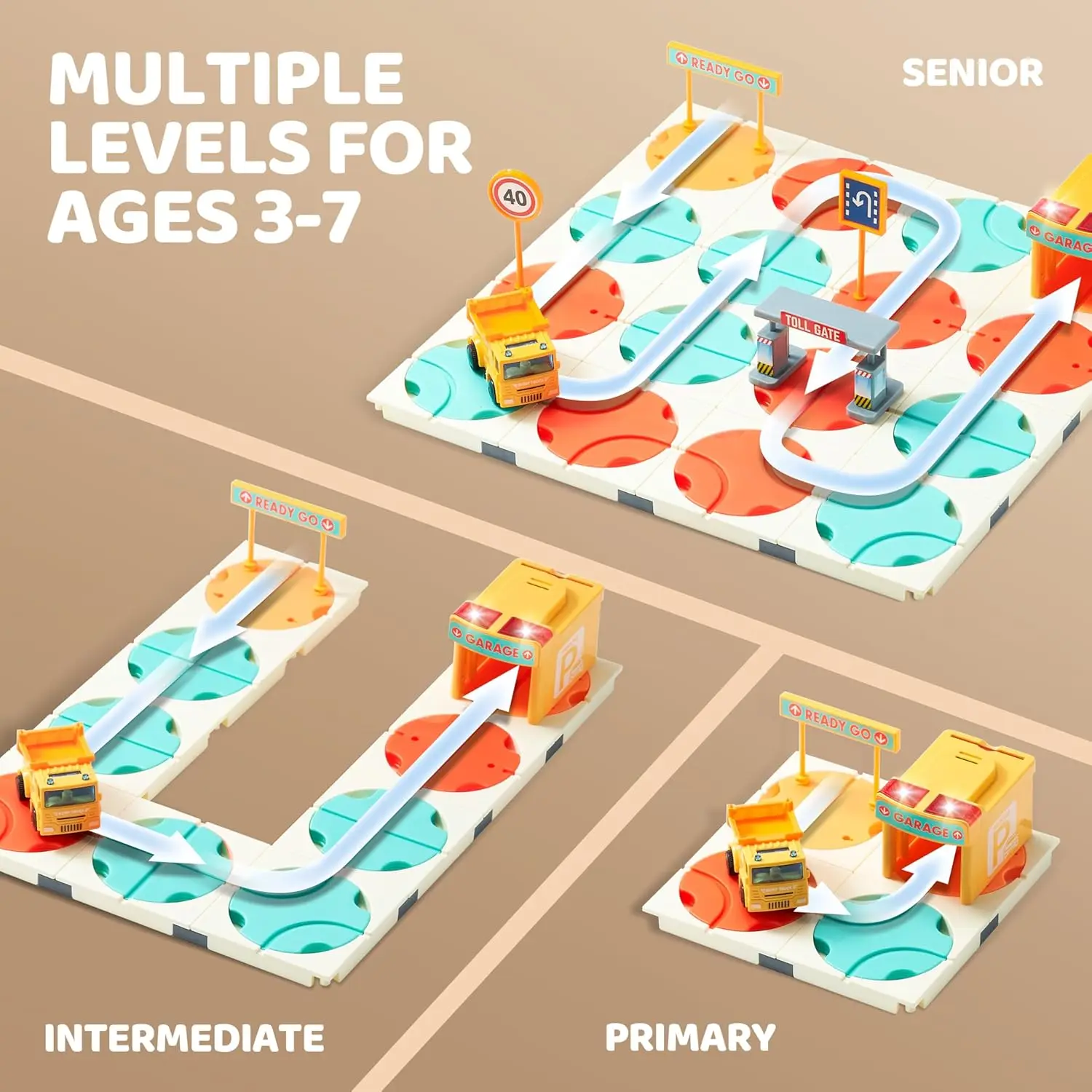 Joyfy crianças stem jogos de tabuleiro brinquedo montessori construção quebra-cabeça lógica estrada construtor ideal para meninos e meninas presente festa aniversário