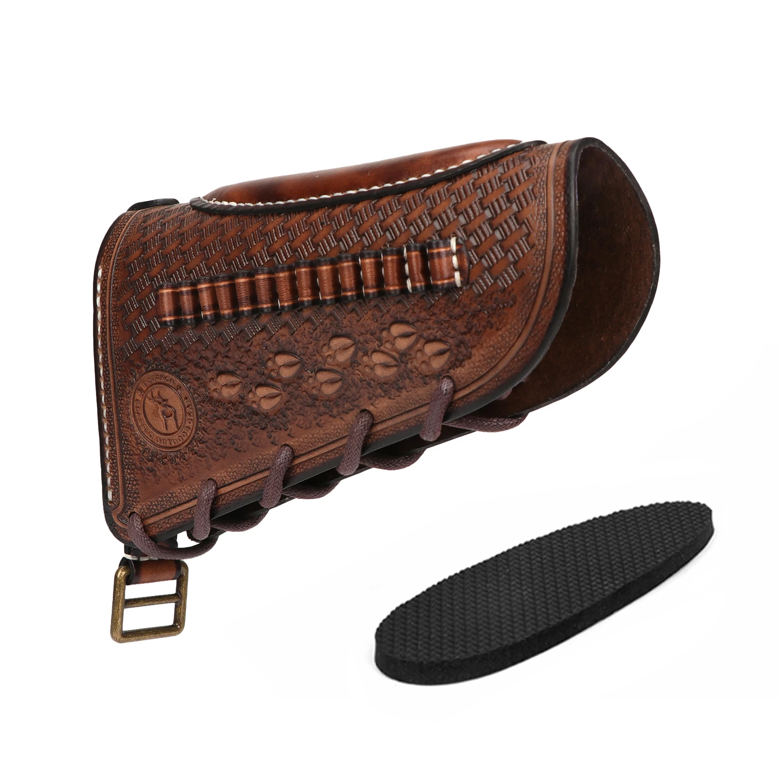 

Кожаная подставка для винтовки Tourbon, прочная крышка для приклада пистолета с держателем для винтовки Rimfire. 22 LR/17 HMR, держатель для картриджей для охоты