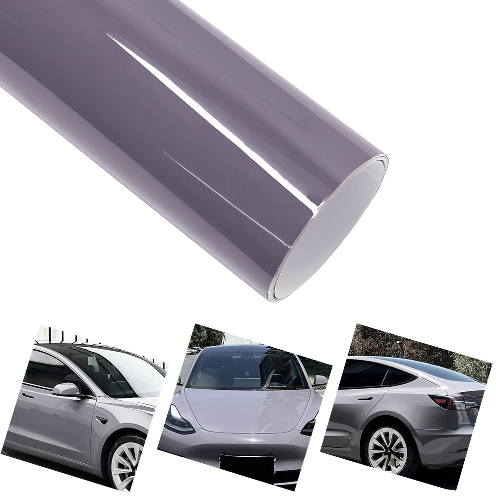 

PET Gloss Provence Purple Car Vinyl Wrap Roll Film With Air Release Vehicle Body Self Adhesive Decal Auto Decoration Accessories