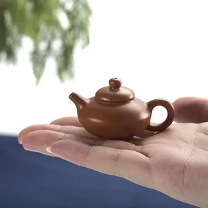 Mini emaillierte Keramik -Teekanne, Taschenhandel, Finger -Kessel, dunkelrot, emailliertes Keramikzubehör, Haustiertee 8 Hauptverkäufe Nagellack - №1