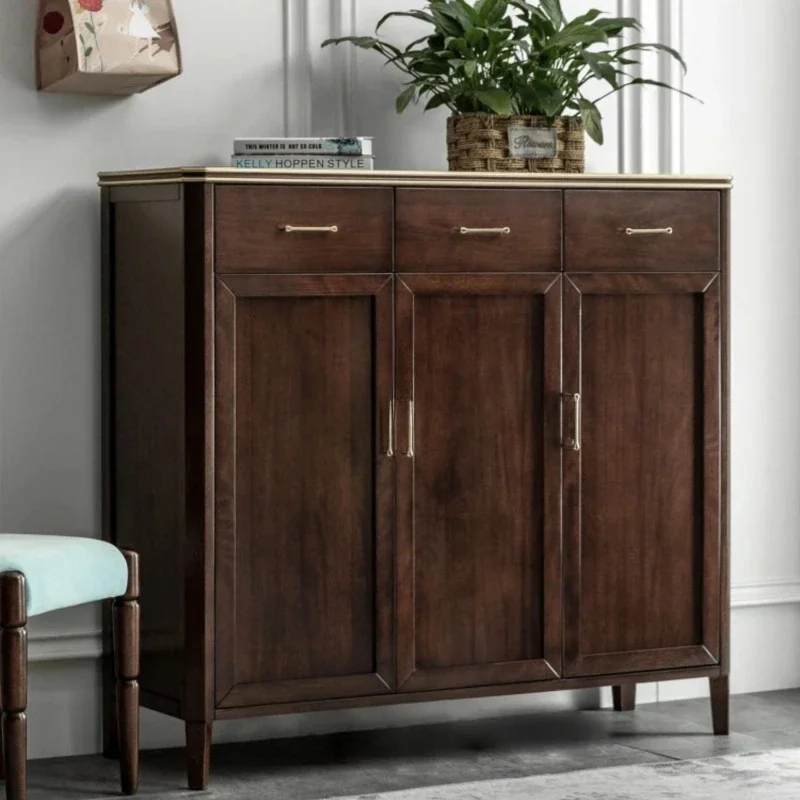 

Шкафчик из цельного дерева для дома, новый китайский и американский стиль, красный орех, полностью массив дерева