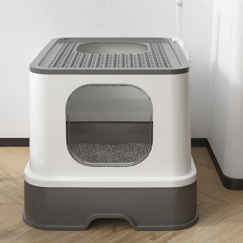 

Cat litter box Fully enclosed drawer Top-entry splash-proof large oversized cat litter box Cat toilet supplies