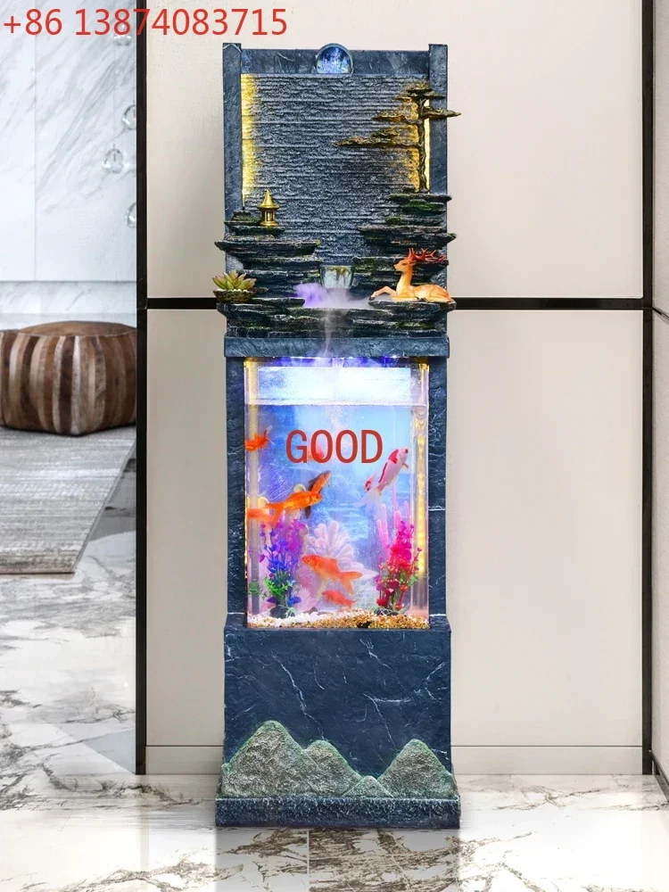 Fish Tank Floor TV Cabinet Acrylic Fish Globe Ecological Water Fish Farming Gift Home