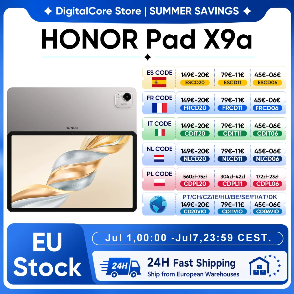 HONOR Pad X9a, Pantalla LCD de 11.5 Pulgadas, Frecuencia de Actualización de 120 Hz, 1.07 Millones de Colores, Brillo de 400 nit, Snapdragon 685 WIFI Octa-Core, 8300 mAh