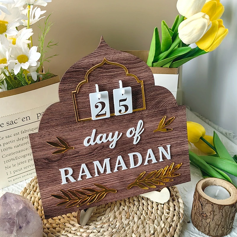 DIY Eid Mubarak Advent Calendars Home Decor 2025 Muslim Islamic Countdown Calendar Novelty Islamic Muslim Party Supplies