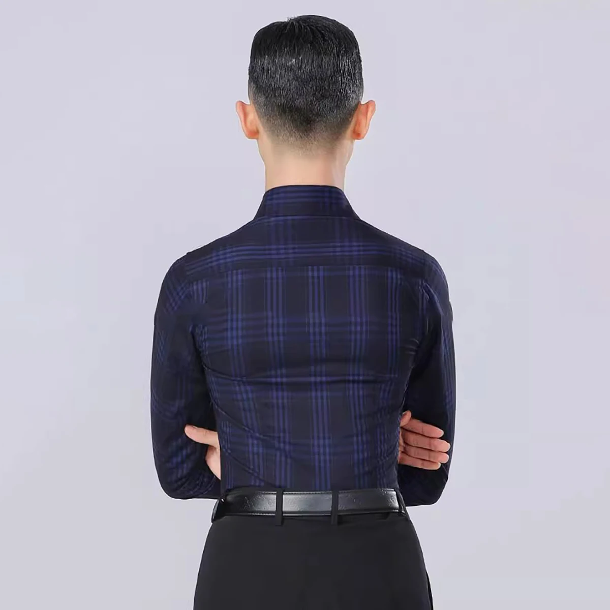 Męska koszula do tańca latynoamerykańskiego, bluzki do tańca towarzyskiego z długim rękawem, nowoczesny walc, odzież sceniczna