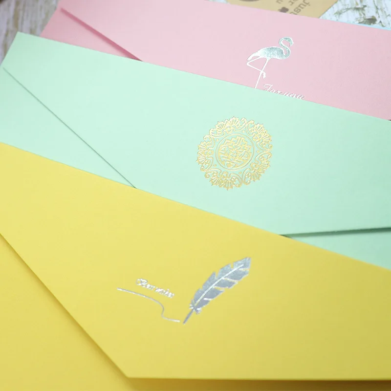 10pcs/lot 22x11cm Retro Colored European Envelope High-end Message Postcard Invitations Busines Wedding Postcard Envelope Letter