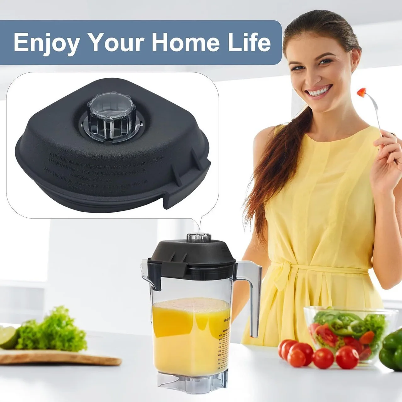 Совместимо с Vitamix VM0149, VM0122, VM0127: Крышка/Фиксирующая пластина/Верхняя чаша для блендера/смузи-мейкера