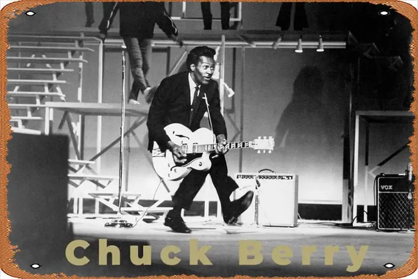 Chuck Berry Poster 8 x 12 Inches - Retro Vintage Metal Tin Sign for Home Bar Pub Garage Decor Movie Gifts