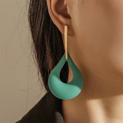 Korean Style Acrylic Earrings Rhombus Leaves Oval Drop Geometric Earrings for Women Big Circle Earrings Trendy Jewelry Ear Rings