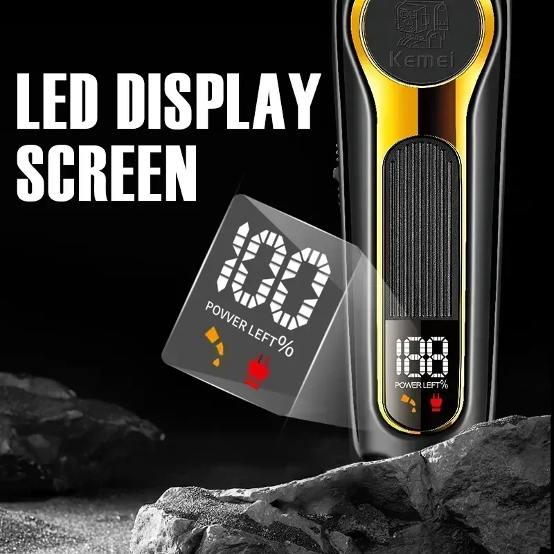 Kemei Hair Clippers Kit Professional DLC Blade Electric Trimmer Men Barber Cordless Shaver KM-2242 KM-2351 KM-3209 Hair Clippers