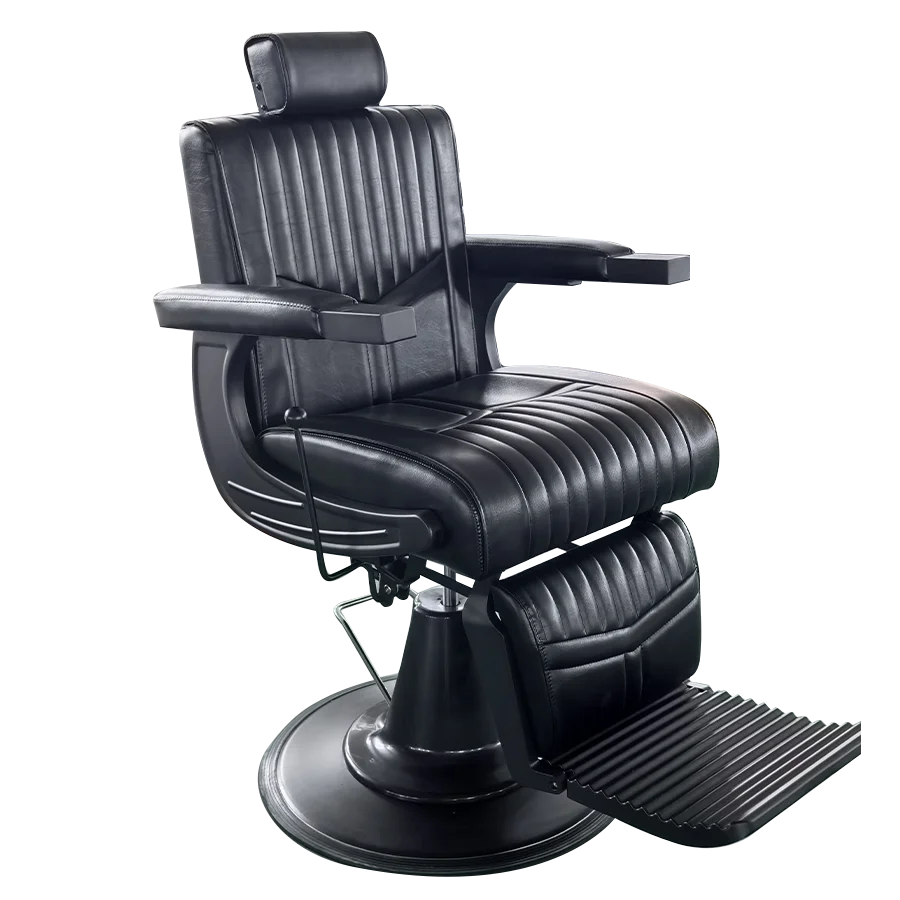 

Ready for Shipping Portable Ergonomic Barber Chair with Durable Black Hydraulic Pump Foldable Styling Hairdresser for Salon Use