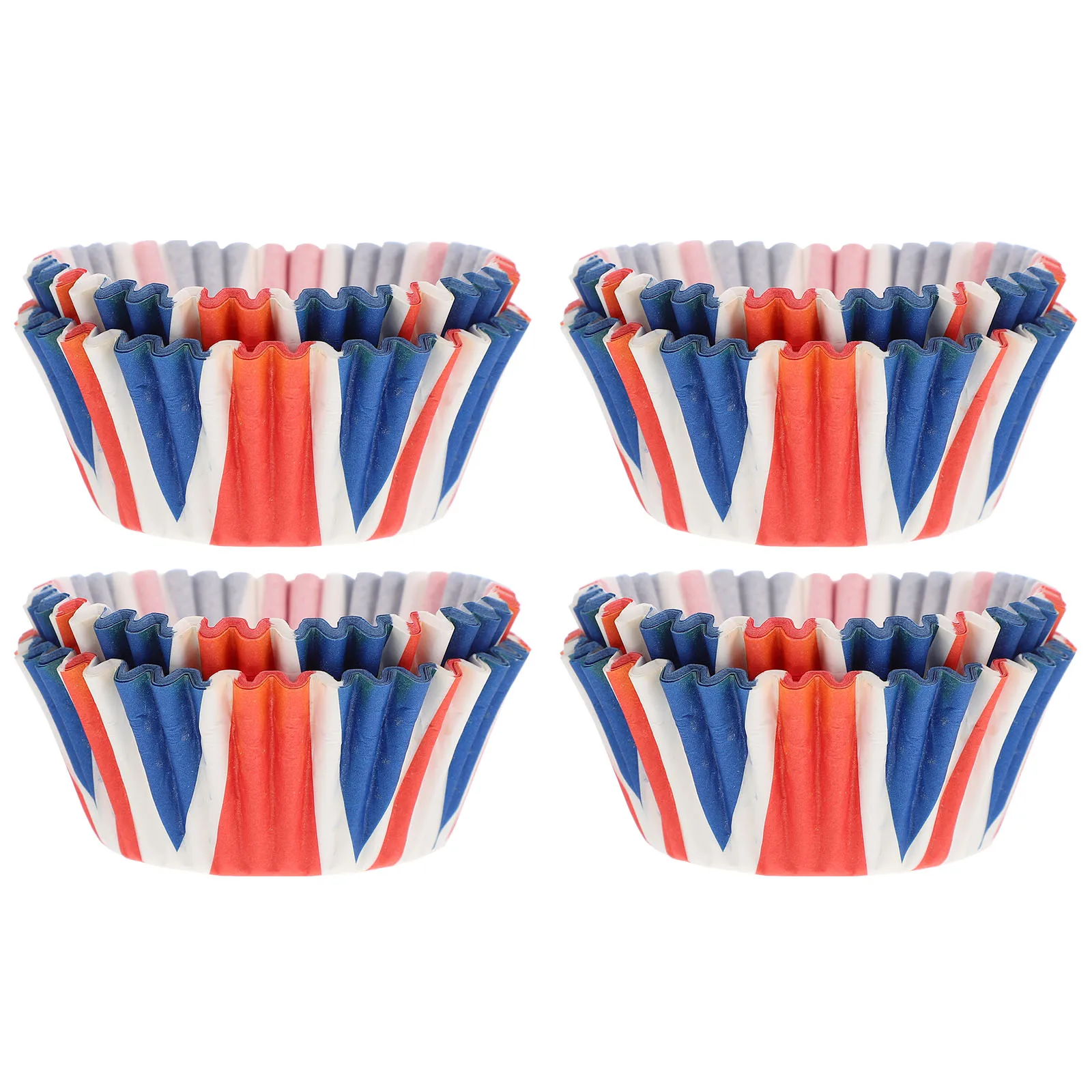

100 Pcs British Flag Cake Cup Baking Muffin Cups Union Jack Cases Disposable Liners Safe Sanitary High Temperature Resistant