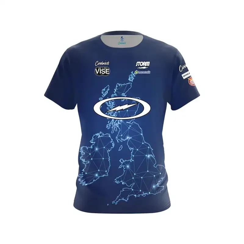 Neues Coolwick Storm Bowling Sport-Trikot, schwarzes Lightning-Logo, kurzärmliges T-Shirt, Performance Pro Player Casual Family Kids Tees – Detail 5
