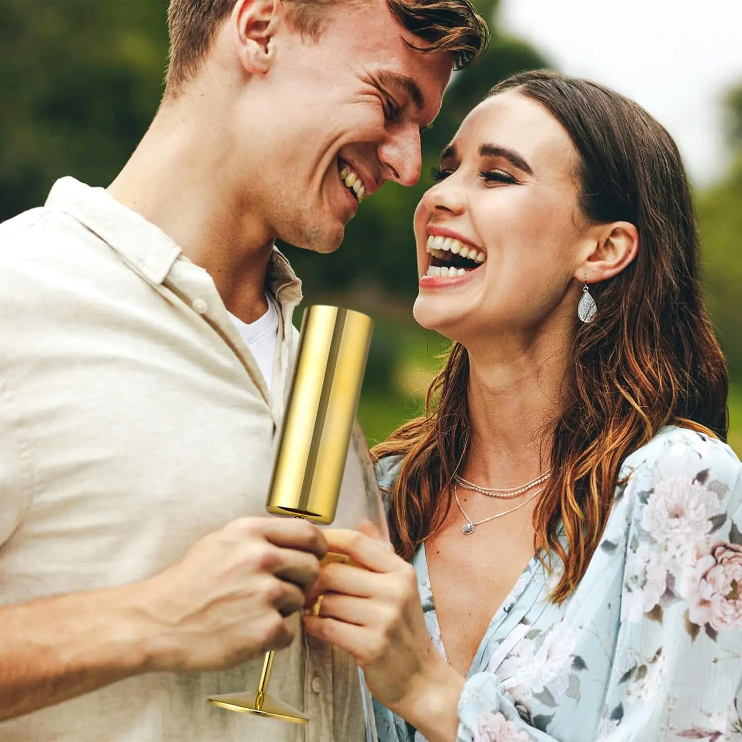 4 упаковки изолированных флейт для шампанского из нержавеющей стали, стаканы с золотым ножом 6 унций для вечеринки, свадьбы, дня рождения, Рождества