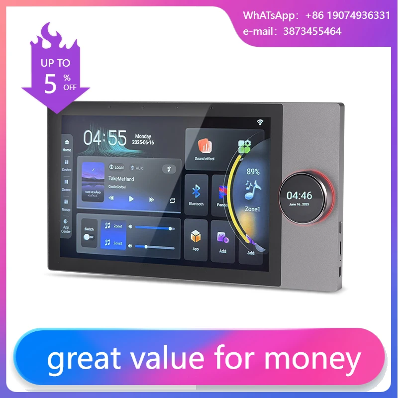 

10-inch Tuya Smart Background Music Control Touch Screen Host, Wall Amplifier, ZigBee Gateway, Wi-Fi, Intelligent Host