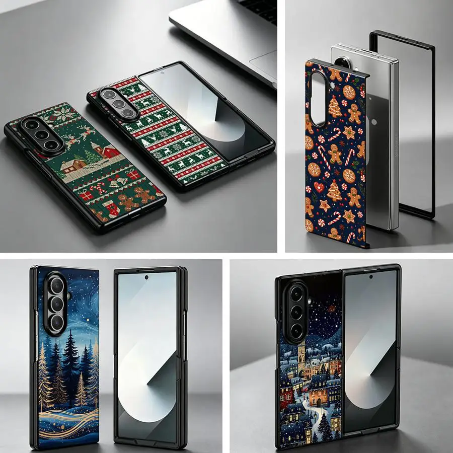 Case for Samsung Galaxy Z Fold 8 ZFold4 ZFold7 Z Fold8Ultra ZFold5 ZFold6 Z Fold 7 6 3 Phone Shell Snowflake Stripe