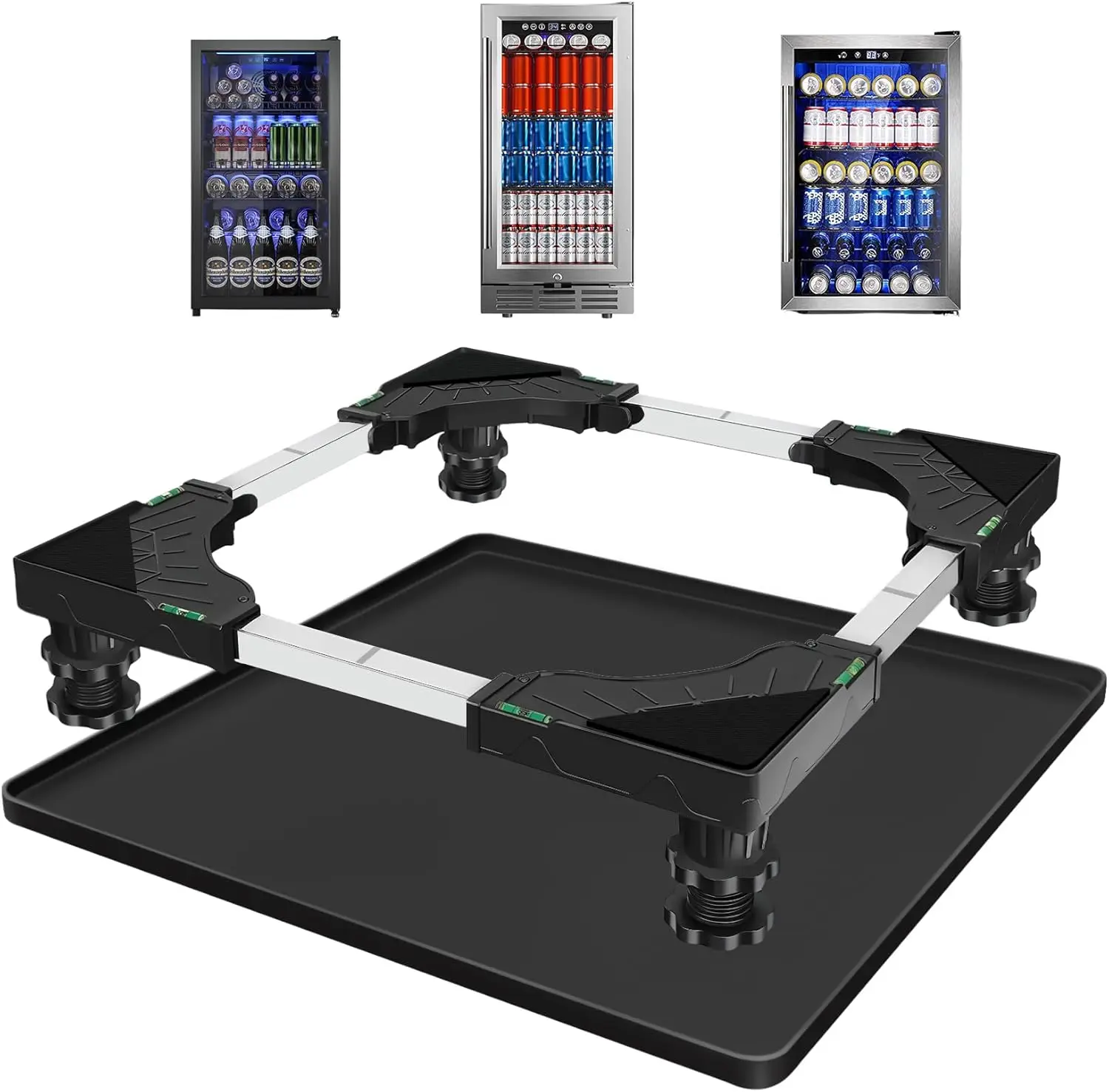 

Подставка для мини-холодильника с силиконовым поддоном 23,6x23,6 дюйма, с приподнятым краем для портативной стиральной машины/сушилки