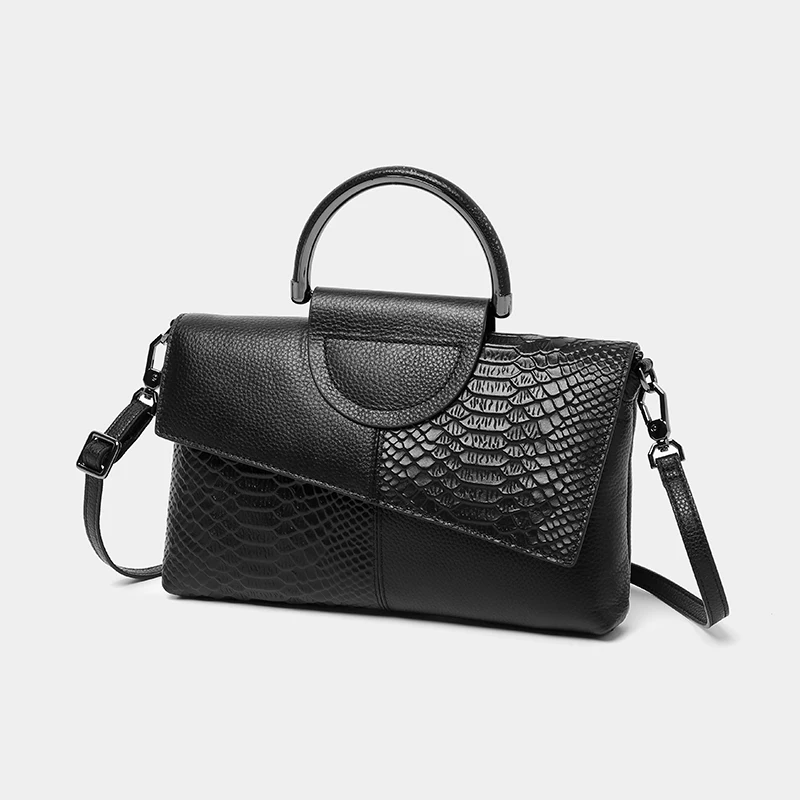 2023 Brand Design Luxury PU Leather Snake Print Handbag Fashion Ladies Hand-held Large Capacity Women Bag Shoulder