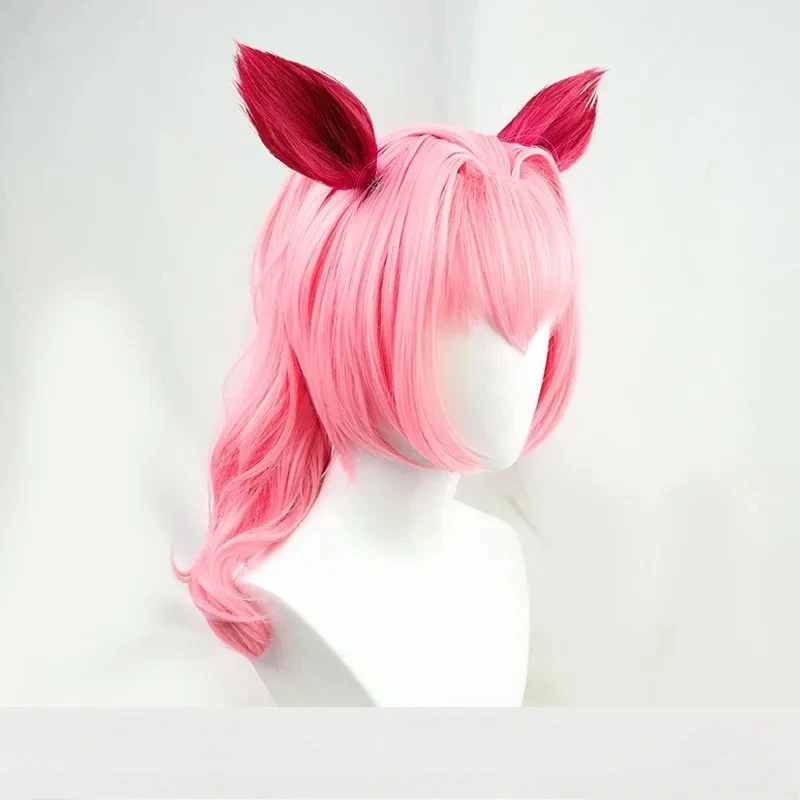 우마 무스메 예쁜 더비 하루 우라라 코스프레 가발 춘리 스타일 게임 롤플레잉 파티 소품 가발 합성 머리카락 내열성 섬유