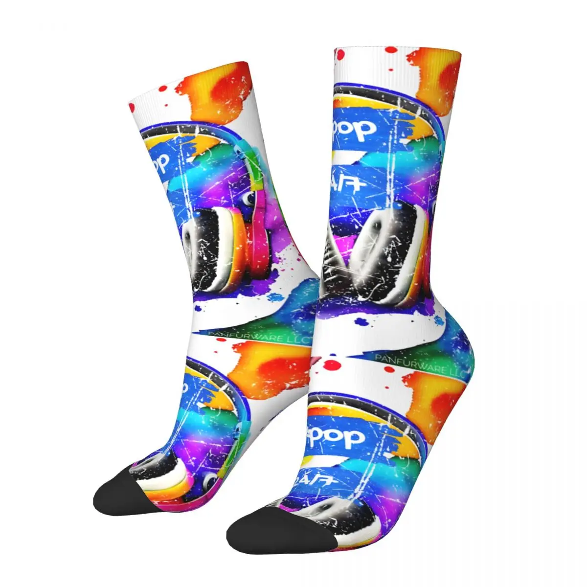 Calcetines de compresión de estilo Hip Hop para hombre y mujer, Medias sin costuras con estampado de música Crazy, estilo Harajuku, Unisex