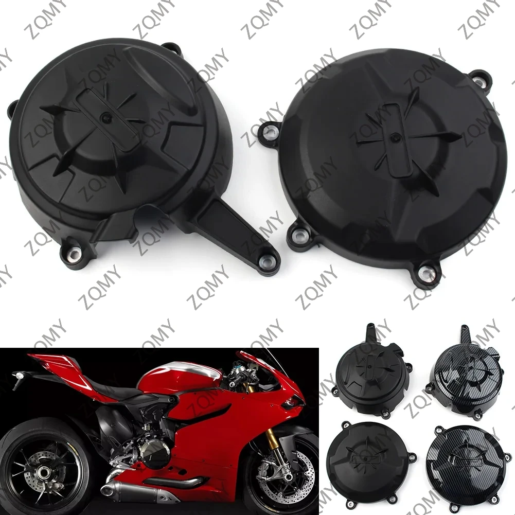 2Pcs Motorcycle Engine Crash Protector Case Gear Crank Cover Guard Slider For Ducati 1199 2012-2014 / 1299 2016-2020