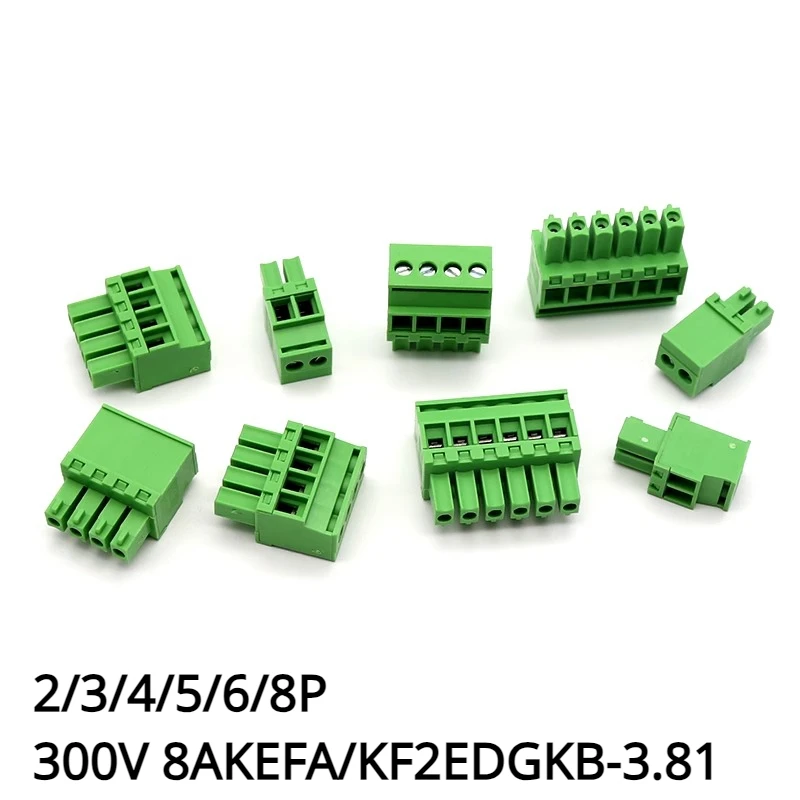 5Pcs KF2EDGKB PCB Vertical Connector Plug-in Terminal Pitch 3.81MM Connector 2/3/4/5/6/8P Terminal Block 300V 8A Pluggable New