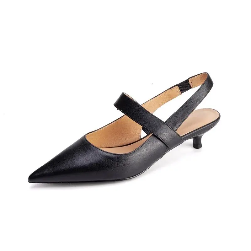 صنادل الصيف النساء أحذية خفيفة النمط الفرنسي أنيقة رقيقة كعب الصنادل للفتيات مضخات الحفلات أشار تو المشمش Sandalias #3