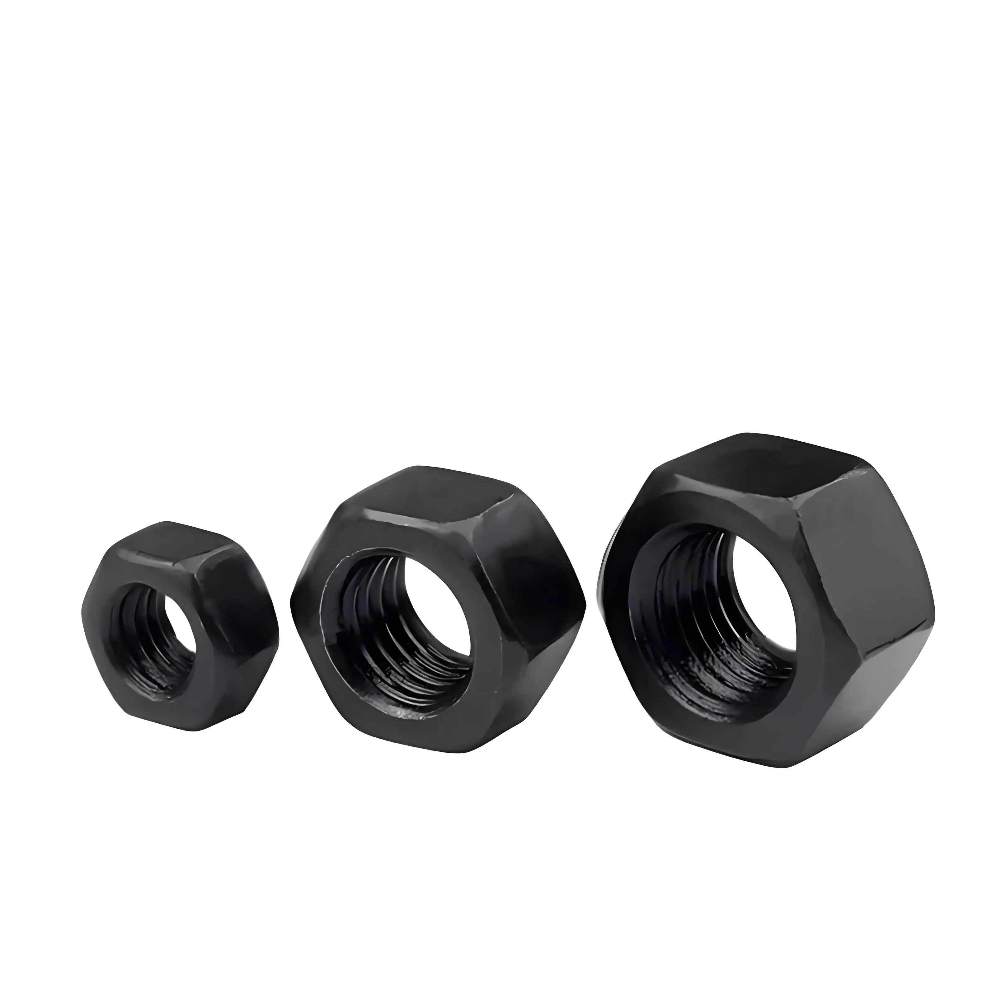 M2 M2.5 M3 M4 M5 M6 M8 M10 M12 M14 M16 M18 M20 M22 M24 M27 M30 M36 Tuercas hexagonales Grado 8,8 Tuercas hexagonales métricas de acero al carbono negro