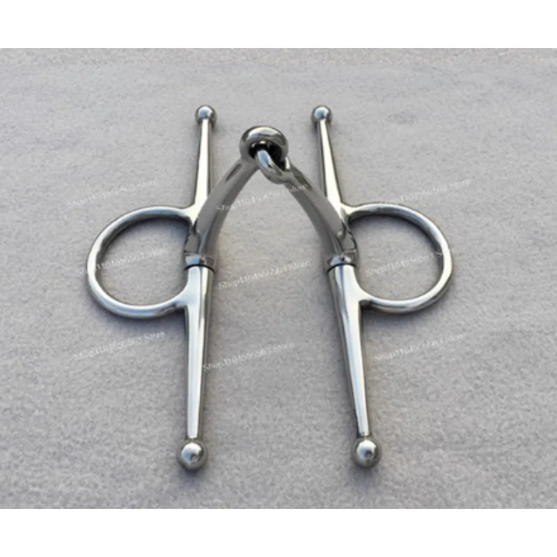 Y02A 135MM Stainless Steel Equestrian Bit, Double Joint Copper Mouth, Flexible D-Ring Loose Set for Horses