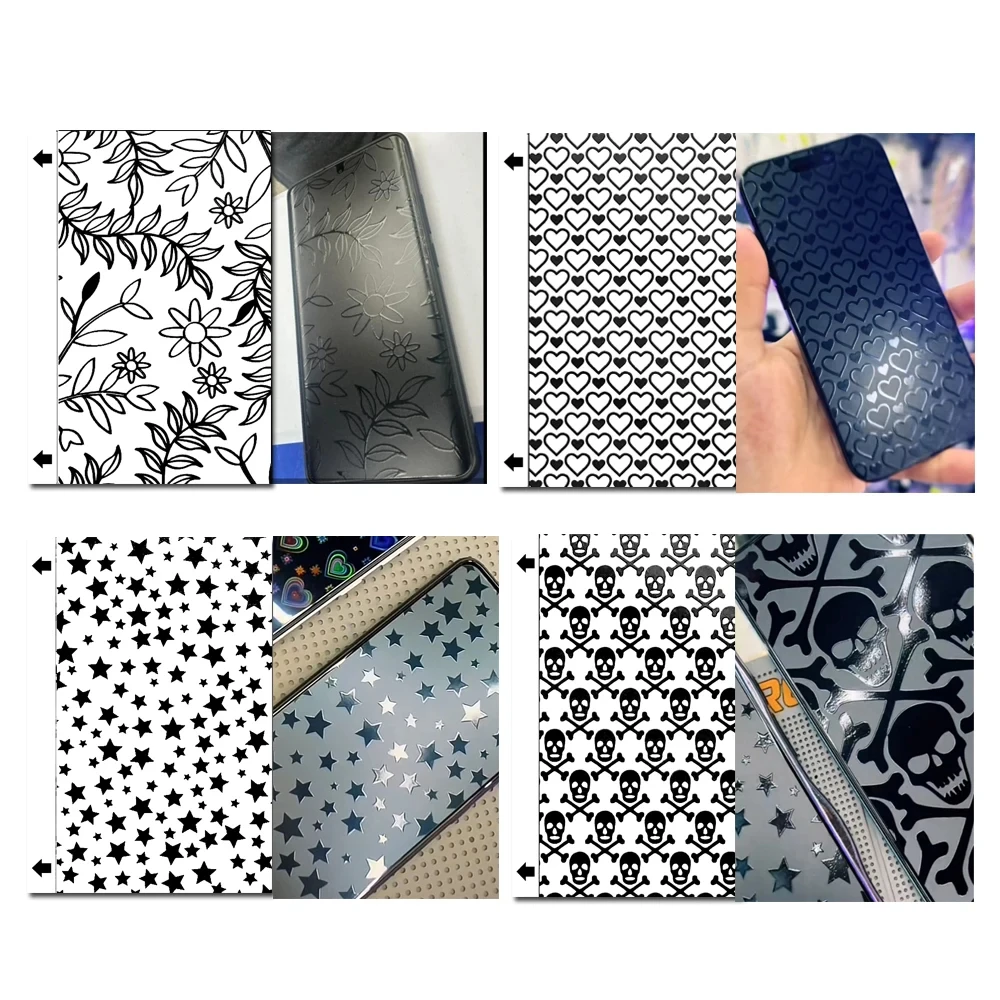 FONLYU ثلاثية الأبعاد تصميم شفاف للهاتف المحمول ملصقات الجلد الخلفي لآلة هيدروجيل الديكور الجلد مع تصميم مخصص DIY الهاتف