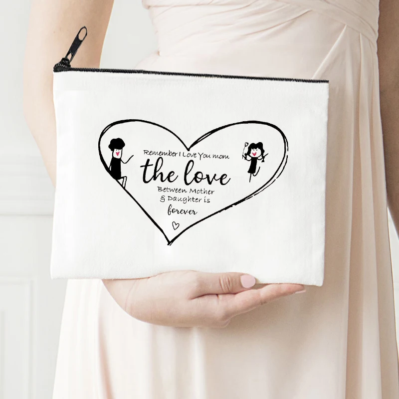 

The Love Print Cosmetic Makeup Bag Canvas Organizer Zipper Pouch Fashion Girls Lovely Casual Travel Portable Storage Purse