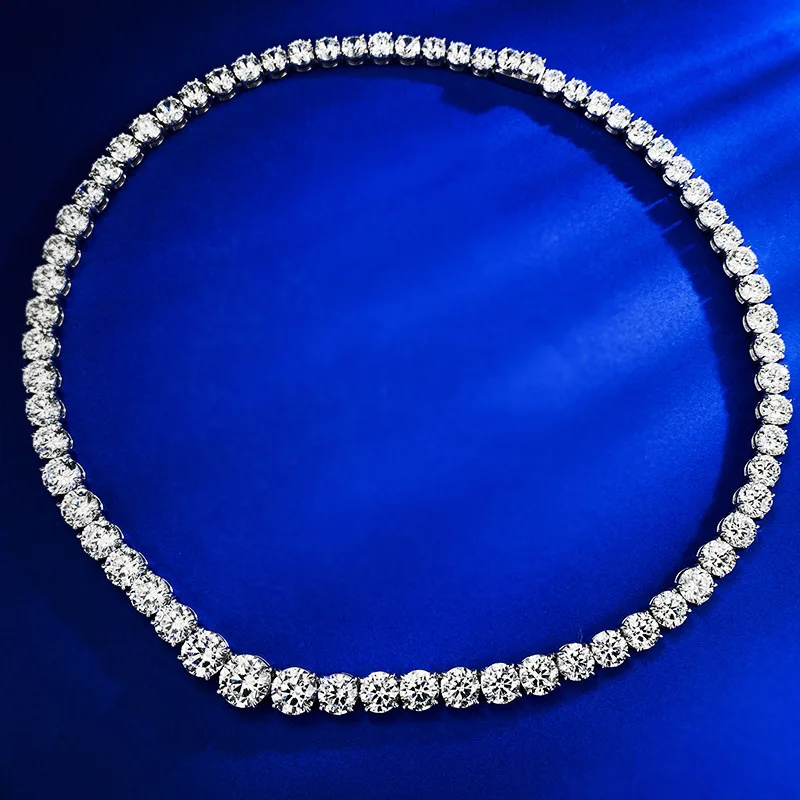 925 silver full diamond white G color high carbon diamond necklace with European and American style for men and women