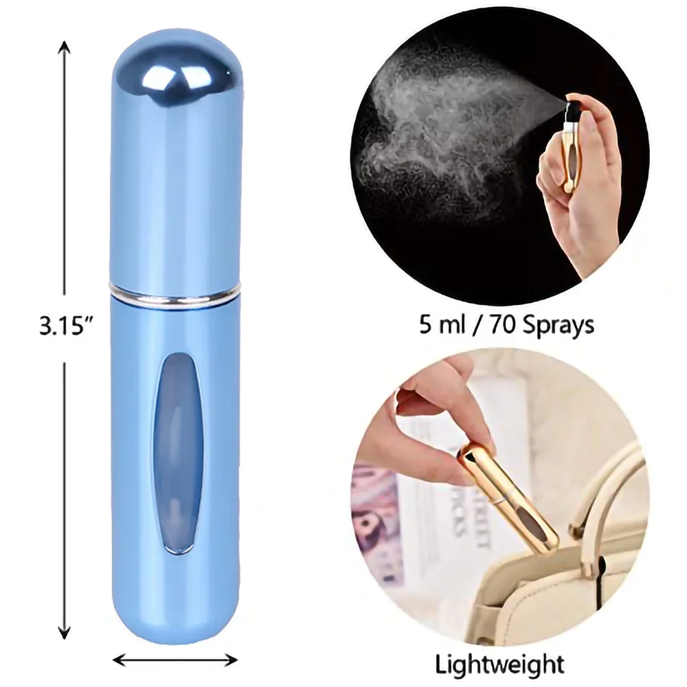 詰め替え可能なミニ香水噴霧器,液体容器,旅行,アルコール,空のスプレー,5ml