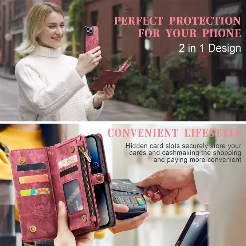 Multi-function phone protection for Apple 11 phone case 2-in-1 iPhone12 phone holster magnetic card 13ProMax clamshell case