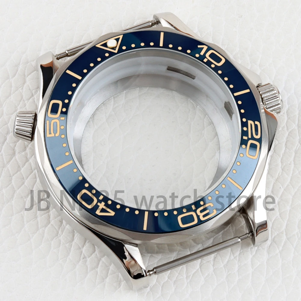 41mm Silver NH35 Watch Case Stainless Steel Fit Seiko NH35 NH36 Automatic Movement 31mm Dial Seamaster 300 Case Watch Parts image 3