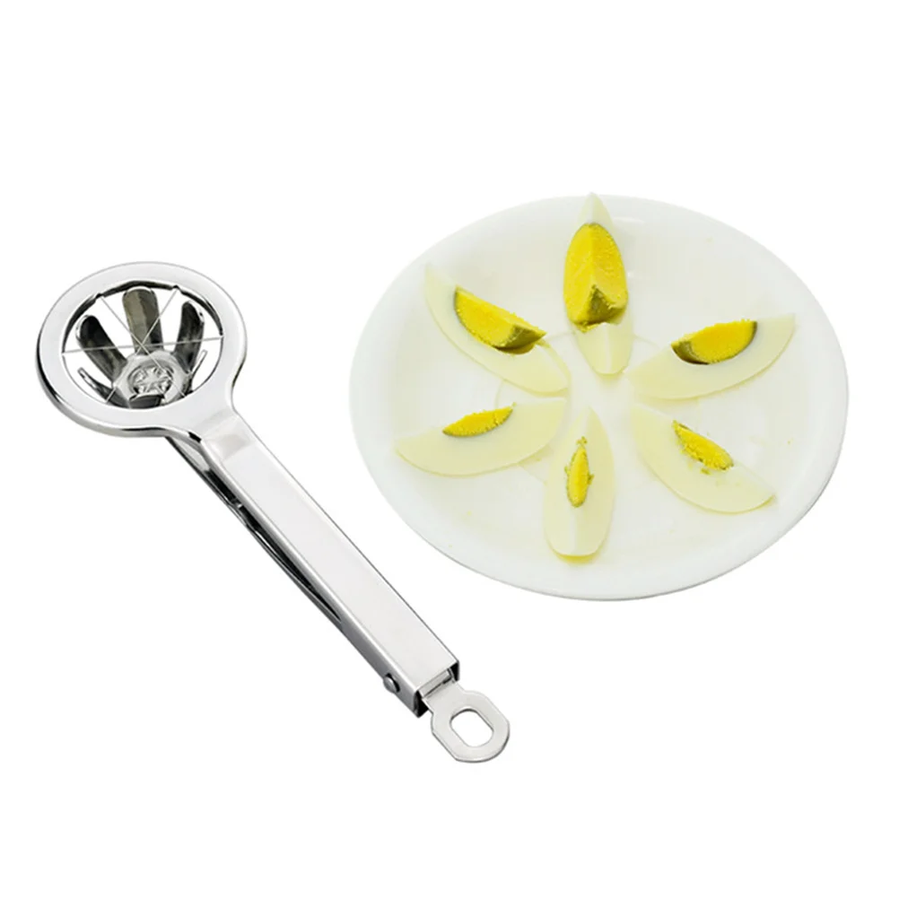 

Stainless Steel Egg Cutter 304 Long Handle Kitchen Gadget For Boiled Preserved Eggs Multi-Function Egg Separator Tool Easy