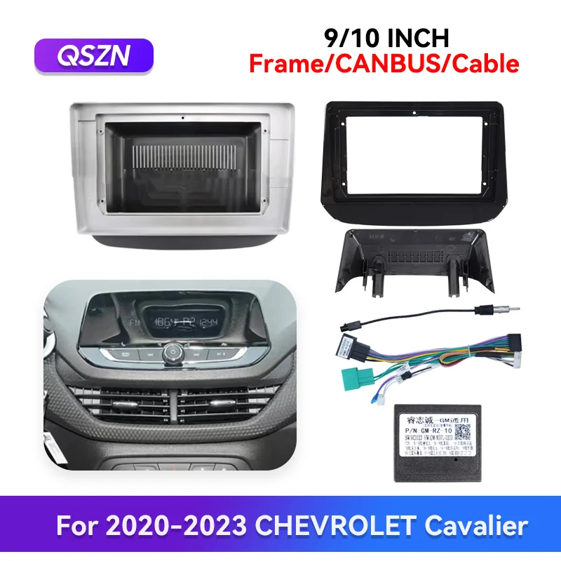 

QSZN автоматический декодер CANBUS для CHEVROLET Cavalier 2020-2022, автомобильная рамка, аудиорелебор, мультимедийный плеер, жгут проводов, комплект радиопанели