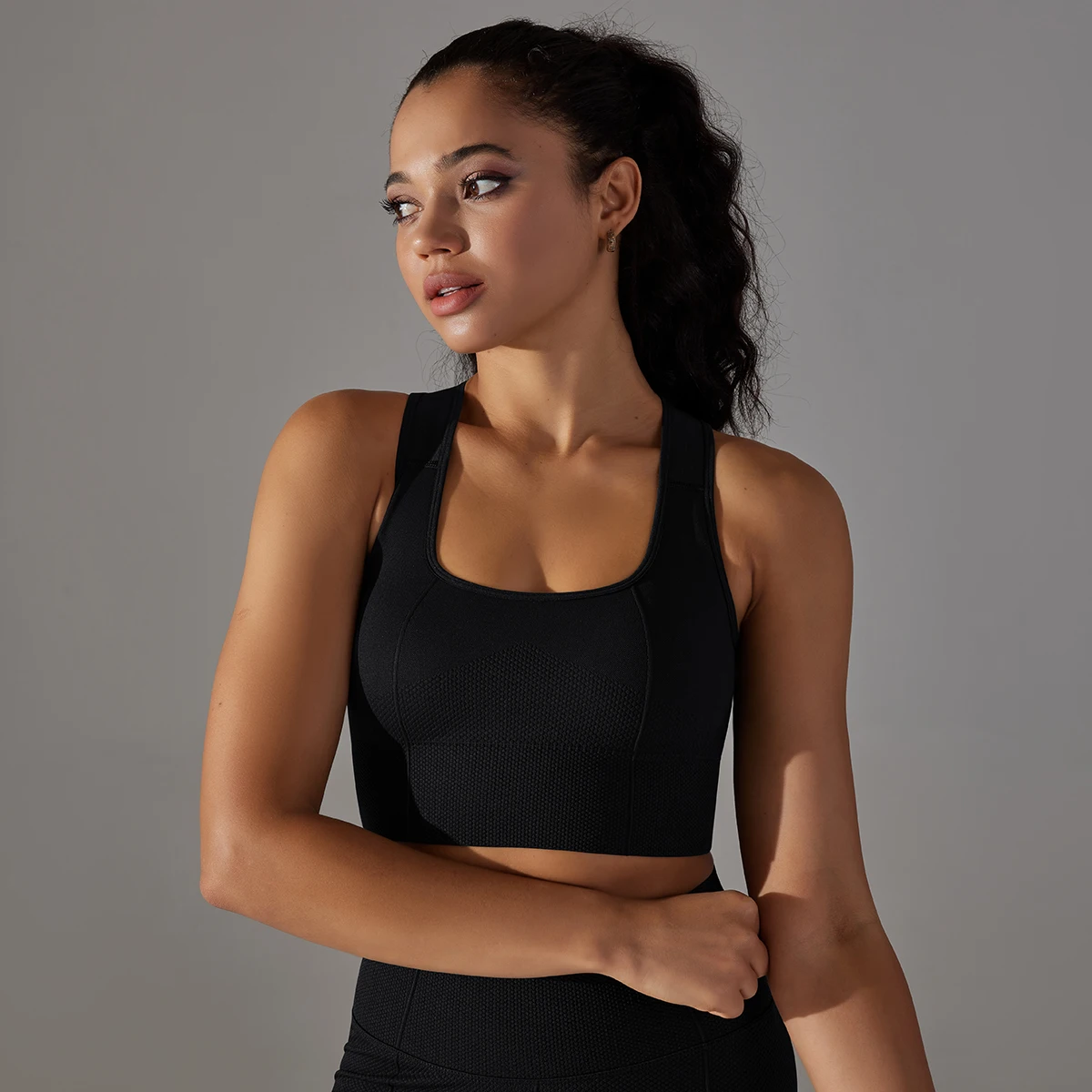 Frauen Sport Bhs Nahtlose Fitness Stoßfest Corp Top Bh Komfortable Gym Weste Einfarbig Workout Laufen Leibchen Bh – Detail 14