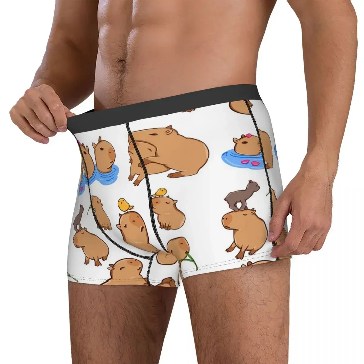 Boxer Underpants Shorts Capybara Animal Pattern Panties Men Soft Underwear For Homme Man Boyfriend Gifts