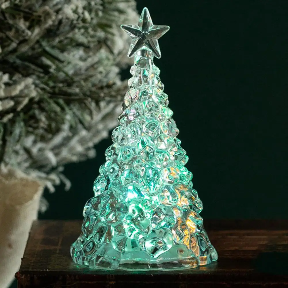 Color-changing Led Night Light Holiday Colorful Led Christmas Tree Night Light Decoration for Home Bedroom Glitter Tabletop